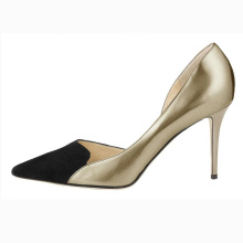 Elegant Women Pointed Toe High Heel Slip-on Pumps Golden Stiletto Party Dress Shoes